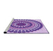 Sideview of Machine Washable Transitional Blossom Pink Rug, wshpat1936pur