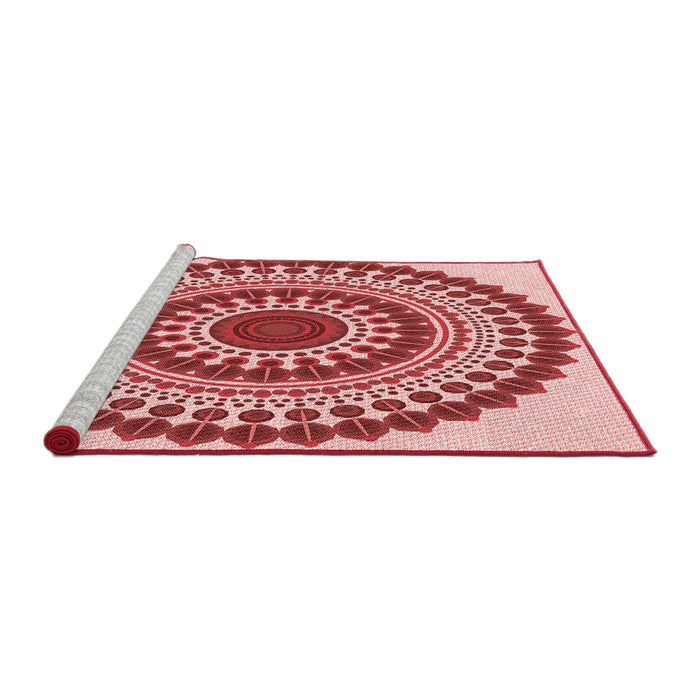Sideview of Machine Washable Transitional Red Rug, wshpat1936rd