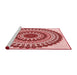 Sideview of Machine Washable Transitional Red Rug, wshpat1936rd