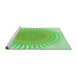 Sideview of Machine Washable Transitional Green Rug, wshpat1937grn