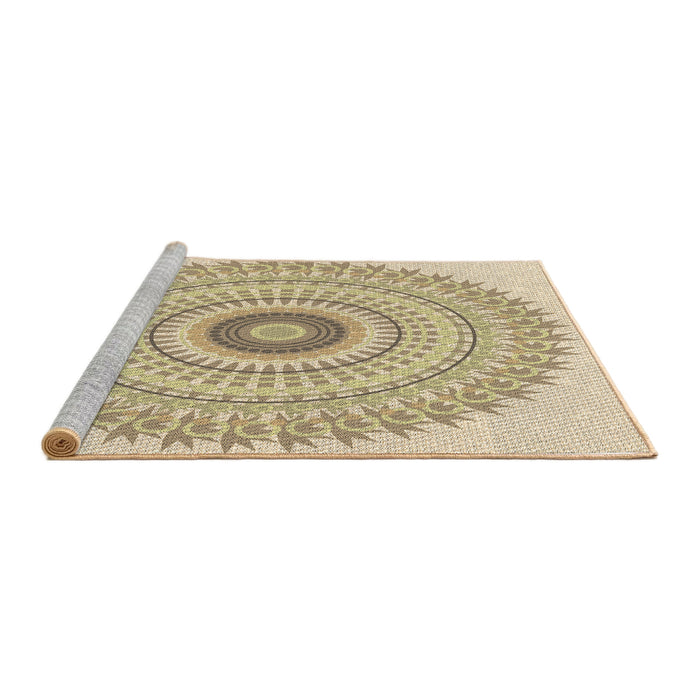 Sideview of Machine Washable Transitional Khaki Gold Rug, wshpat1938brn