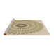 Sideview of Machine Washable Transitional Khaki Gold Rug, wshpat1938brn