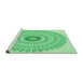 Sideview of Machine Washable Transitional Green Rug, wshpat1938grn