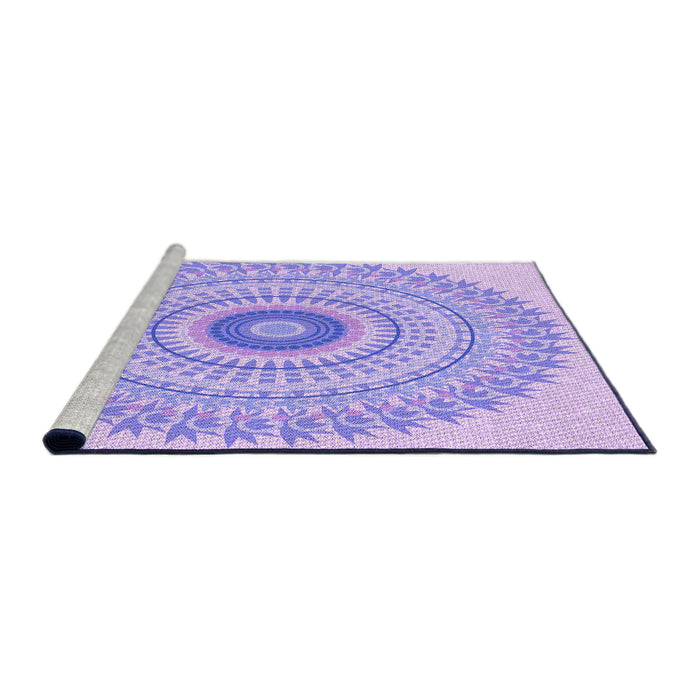 Sideview of Machine Washable Transitional Purple Mimosa Purple Rug, wshpat1938pur