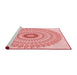 Sideview of Machine Washable Transitional Red Rug, wshpat1938rd