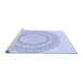 Sideview of Machine Washable Transitional Lavender Blue Rug, wshpat1939blu