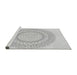 Sideview of Machine Washable Transitional Platinum Gray Rug, wshpat1939gry