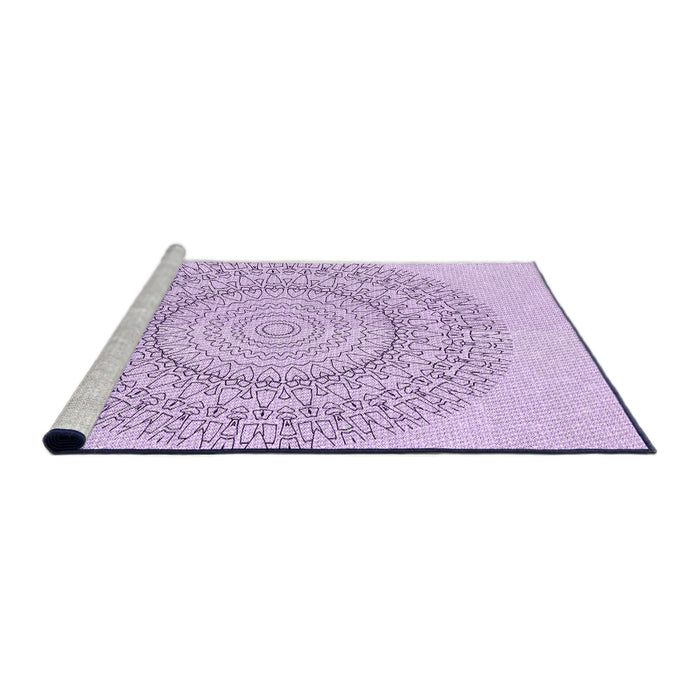 Sideview of Machine Washable Transitional Lilac Purple Rug, wshpat1939pur