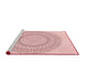 Sideview of Machine Washable Transitional Pink Rug, wshpat1939rd