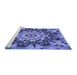 Sideview of Machine Washable Transitional Sky Blue Rug, wshpat194blu