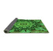 Thickness of Patterned Deep Emerald Green Rug, pat194grn