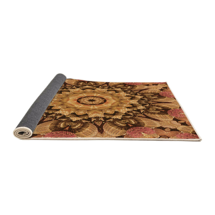 Thickness of Patterned Orange Rug, pat194org