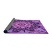 Thickness of Patterned Dark Magenta Purple Rug, pat194pur