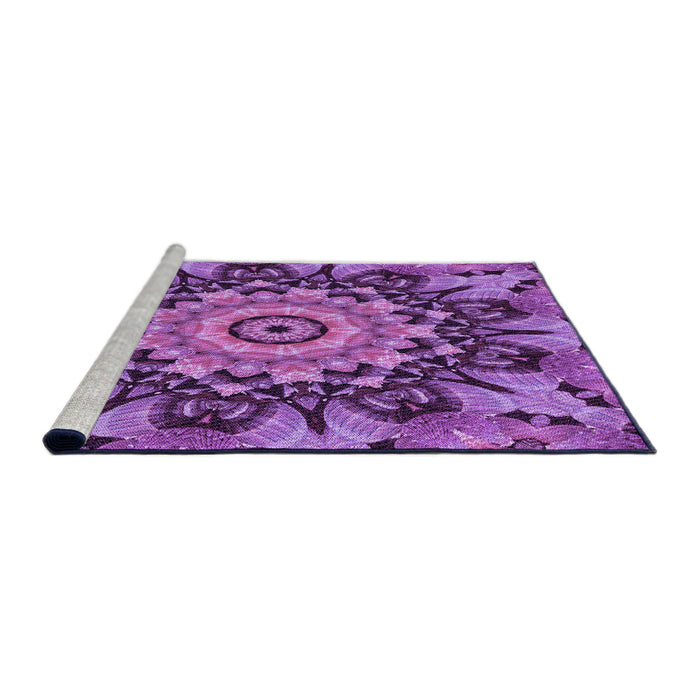 Sideview of Machine Washable Transitional Dark Magenta Purple Rug, wshpat194pur