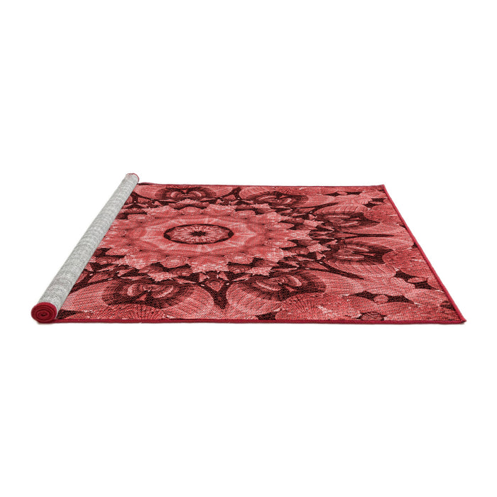 Sideview of Machine Washable Transitional Red Rug, wshpat194rd