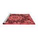 Sideview of Machine Washable Transitional Red Rug, wshpat194rd