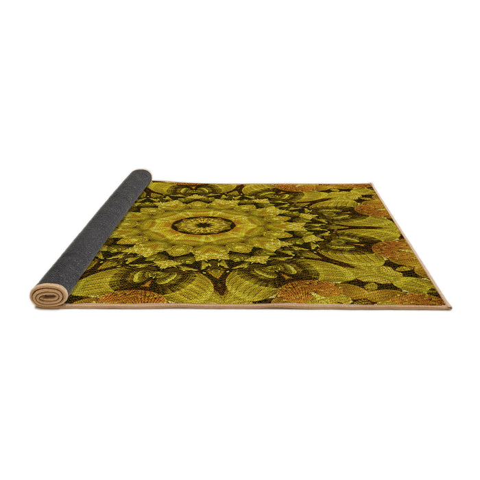 Thickness of Patterned Yellow Rug, pat194yw