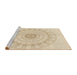 Sideview of Machine Washable Transitional Moccasin Beige Rug, wshpat1940brn