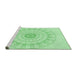 Sideview of Machine Washable Transitional Light Green Rug, wshpat1940grn