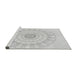 Sideview of Machine Washable Transitional Platinum Gray Rug, wshpat1940gry