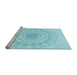 Sideview of Machine Washable Transitional Diamond Blue Rug, wshpat1940lblu