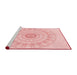 Sideview of Machine Washable Transitional Pastel Red Pink Rug, wshpat1940rd