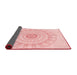 Thickness of Patterned Pastel Red Pink Rug, pat1940rd