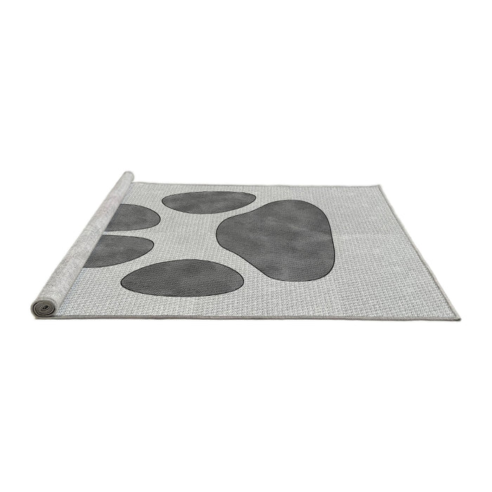 Sideview of Machine Washable Transitional Gray Rug, wshpat1941gry