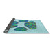 Thickness of Patterned Light Aquamarine Green Rug, pat1941lblu