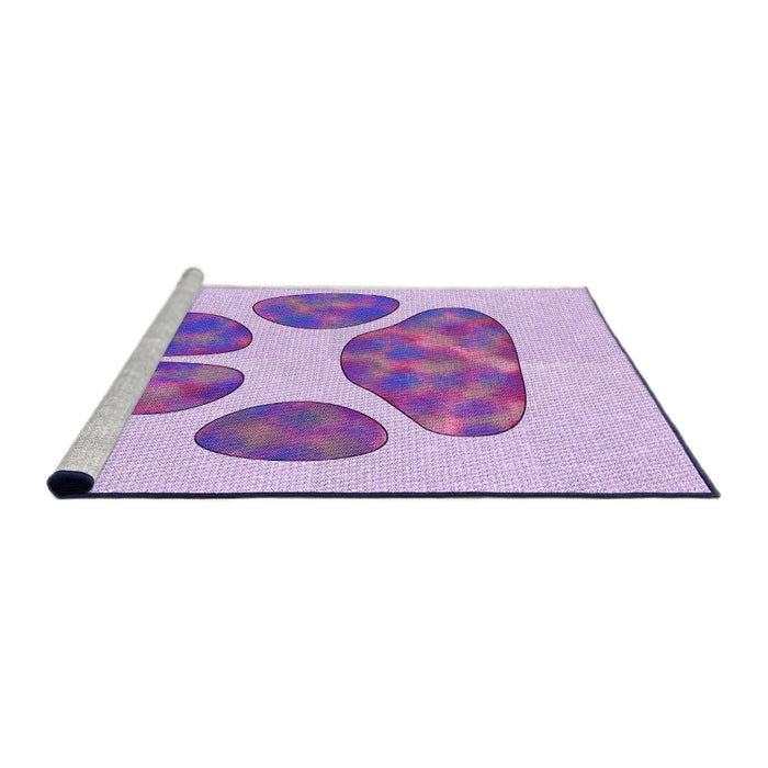 Sideview of Machine Washable Transitional Purple Rug, wshpat1941pur