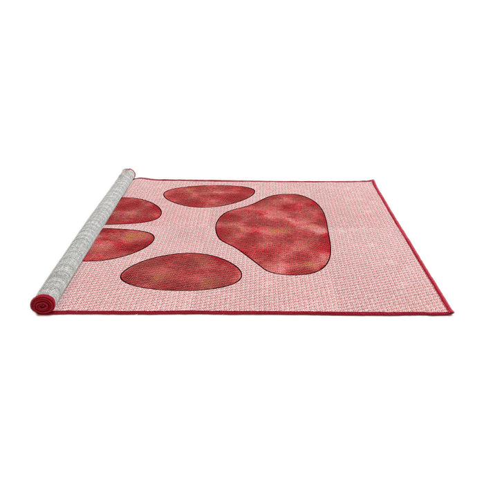 Sideview of Machine Washable Transitional Red Rug, wshpat1941rd