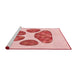 Sideview of Machine Washable Transitional Red Rug, wshpat1941rd