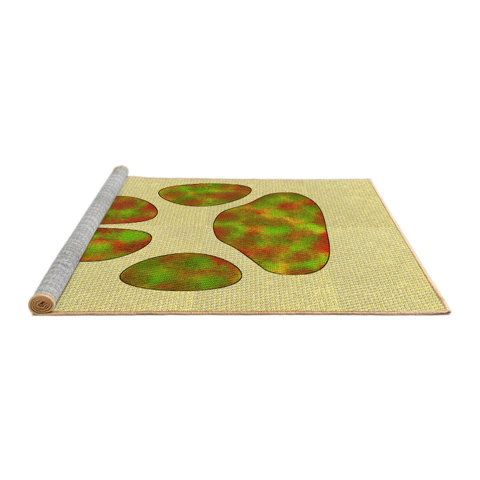 Sideview of Machine Washable Transitional Caramel Brown Rug, wshpat1941yw