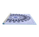 Sideview of Machine Washable Transitional Lavender Blue Rug, wshpat1943blu