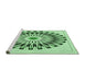 Sideview of Machine Washable Transitional Mint Green Rug, wshpat1943grn