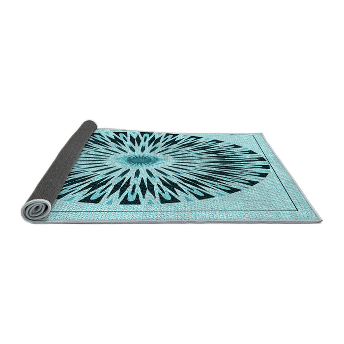 Thickness of Patterned Deep-Sea Green Rug, pat1943lblu
