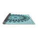 Thickness of Patterned Deep-Sea Green Rug, pat1943lblu