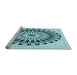 Sideview of Machine Washable Transitional Deep-Sea Green Rug, wshpat1943lblu