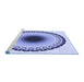 Sideview of Machine Washable Transitional Blue Rug, wshpat1944blu