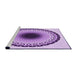 Sideview of Machine Washable Transitional Blossom Pink Rug, wshpat1944pur