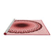 Sideview of Machine Washable Transitional Red Rug, wshpat1944rd