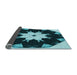 Thickness of Patterned Deep Teal Green Rug, pat1945lblu