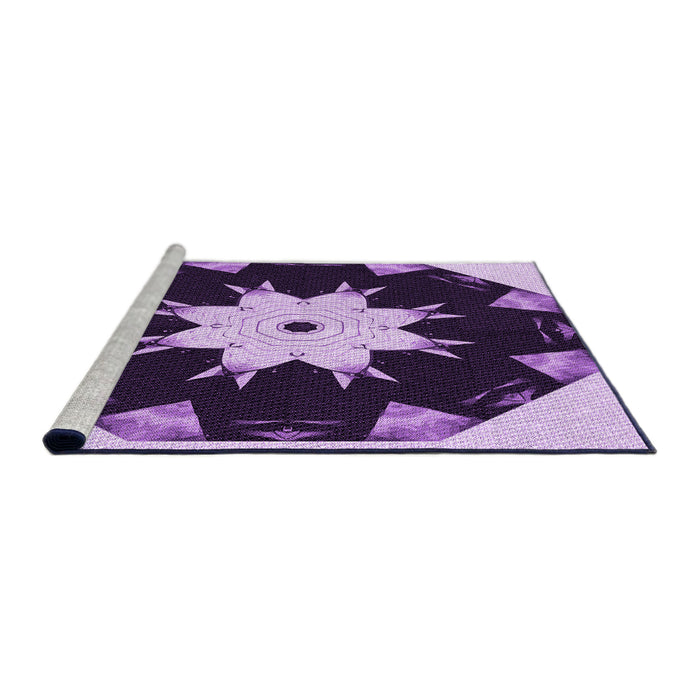 Sideview of Machine Washable Transitional Dark Purple Rug, wshpat1945pur