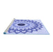 Sideview of Machine Washable Transitional Blue Rug, wshpat1946blu