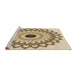 Sideview of Machine Washable Transitional Khaki Gold Rug, wshpat1946brn