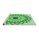 Sideview of Machine Washable Transitional Jade Green Rug, wshpat1946grn