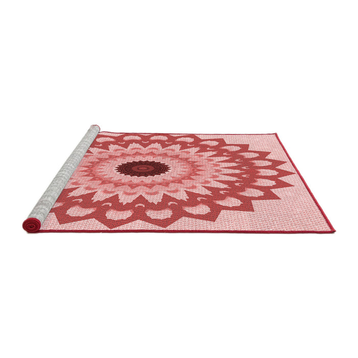 Sideview of Machine Washable Transitional Deep Rose Pink Rug, wshpat1946rd