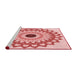 Sideview of Machine Washable Transitional Deep Rose Pink Rug, wshpat1946rd