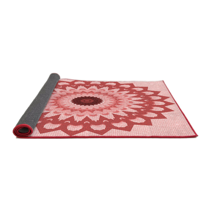 Thickness of Patterned Deep Rose Pink Rug, pat1946rd