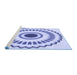 Sideview of Machine Washable Transitional Blue Rug, wshpat1947blu